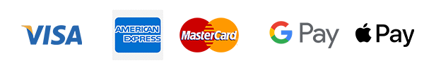 Accepted Payment Methods: Visa, American Express, Mastercard, Google Pay, Apple Pay